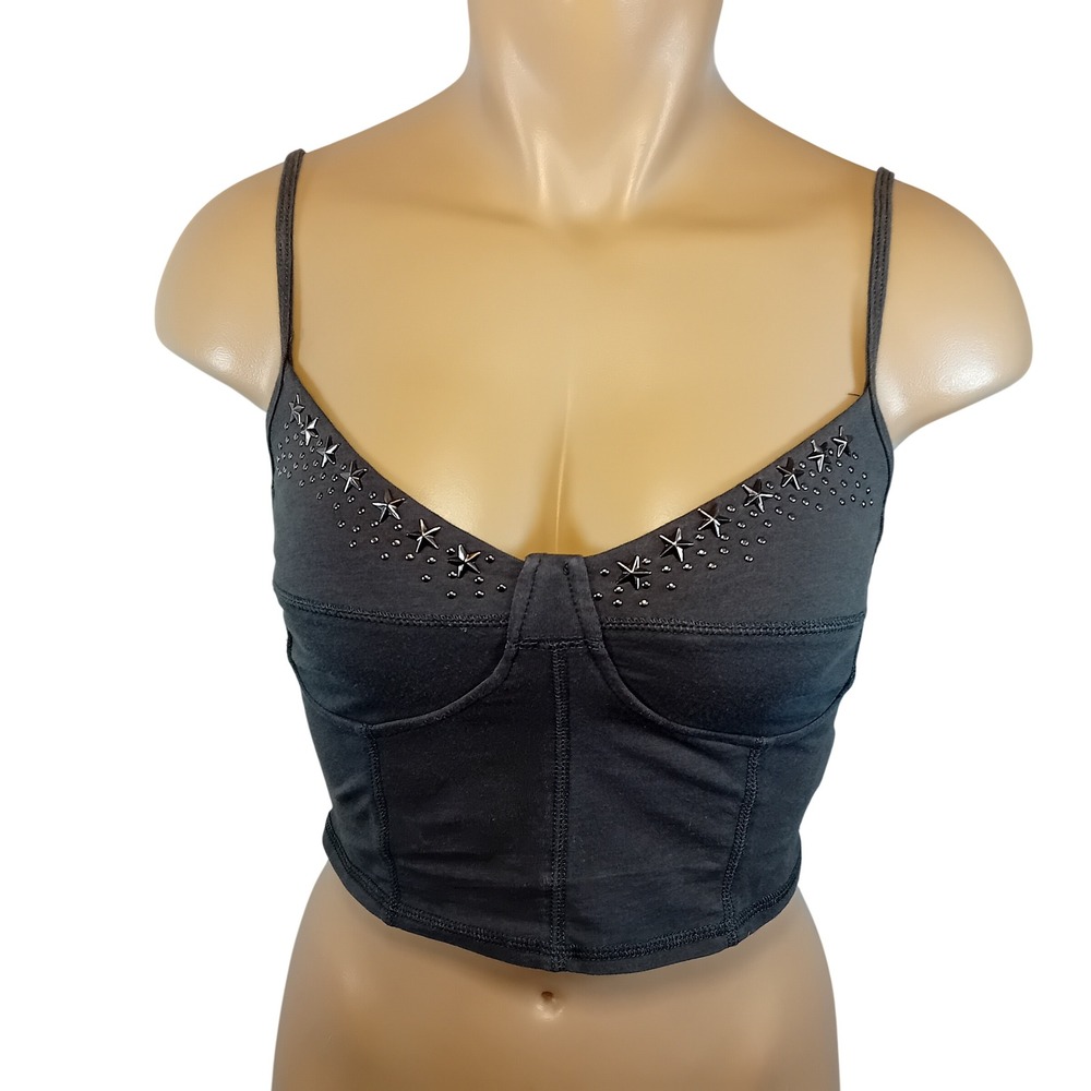 Y2K Garage Corset Bustier Crop Top Studded Star Mall Goth Alternative Festival S